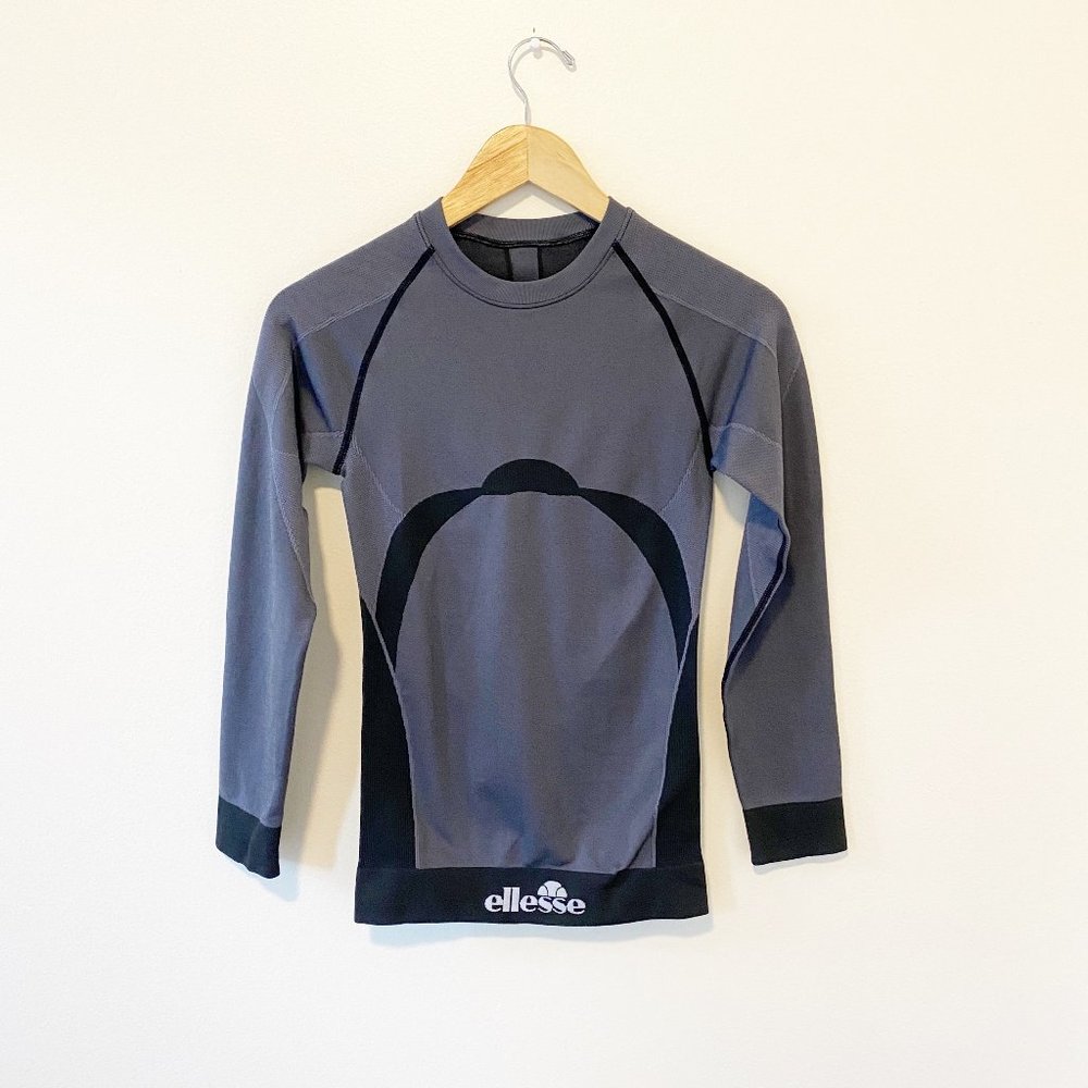 Ellesse Gray & Black Compression Top Size Medium